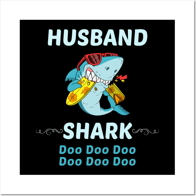 Family Shark 1 HUSBAND Wall Art by blakelan128